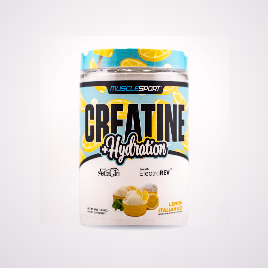 MuscleSport Creatine + Hydration, Lemon Italian Ice