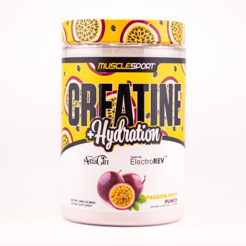 MuscleSport Creatine + Hydration, sabor Passion Fruit Punch