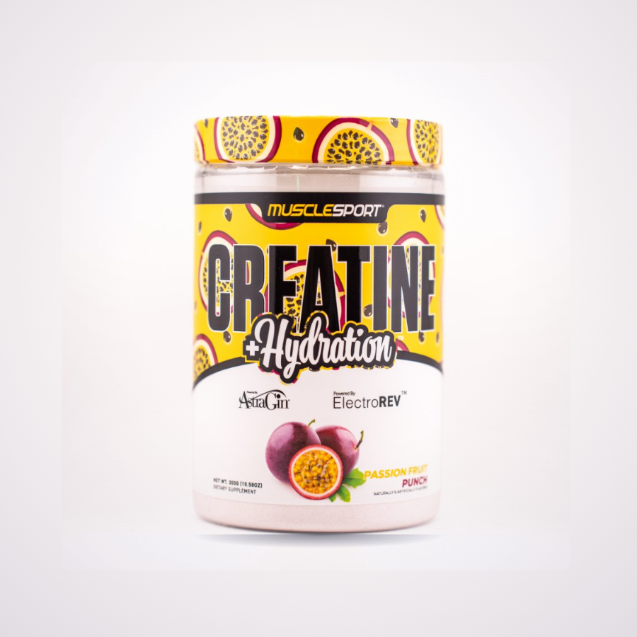 MuscleSport Creatine + Hydration, Passion Fruit Punch